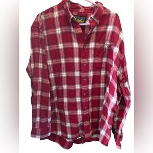 Mens Cabelas plaid button‎ down flannel; size  2XLT